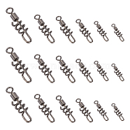 Stainless Steel Fishing Ball Bearing Swivel, with Brass Welded Rings, Stainless Steel Color, 15~33.5x3~8mm, Hole: 0.9~3.5mm, 60pcs/box(STAS-FH0001-08P)