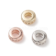 Brass Micro Pave Cubic Zirconia Beads, Rondelle, Mixed Color, 8x4mm, Hole: 3mm(ZIRC-F001-121)