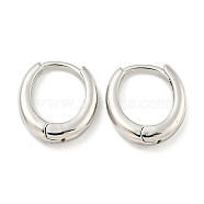 Rack Plating Brass Hoop Earrings, Cadmium Free & Lead Free, Long-Lasting Plated, Ring, Platinum, 3x14mm(EJEW-C102-30B-P)