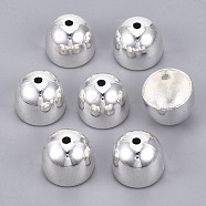 Tibetan Style Dome Alloy Bead Caps, Apetalous, Cadmium Free & Nickel Free & Lead Free, Silver Color Plated, 13x15.5x15.5mm, Hole: 2mm(X-TIBE-Q039-015S-FF)