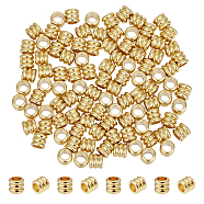 100Pcs 201 Stainless Steel Beads, Grooved Beads, Column, Golden, 5x4.5mm, Hole: 3mm(STAS-UN0048-81)