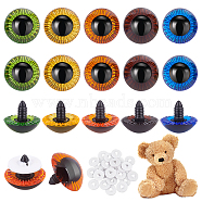 Elite 30Pcs 5 Colors Craft Plastic Doll Eyes, Stuffed Toy Eyes, Safety Eyes, Half Round, Mixed Color, 31mm, 6pcs/color(DOLL-PH0001-49)