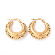 Vacuum Plating 304 Stainless Steel Crescent Moon Hoop Earrings for Women, Golden, 23x23x6.5mm, Pin: 0.8mm(EJEW-G298-08G)