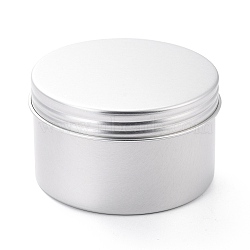 (Defective Closeout Sale: Deformation), Column Aluminium Tin Cans, Aluminium Jar, Storage Containers for Cosmetic, Candles, Candies, with Screw Top Lid, Platinum, 8.2x4.9cm, Inner diameter: 76mm.(CON-XCP0001-55)