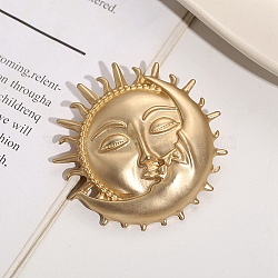 Baroque Style Brooch for Women, Alloy Brooches, Sun, 50mm(PW-WG53476-01)