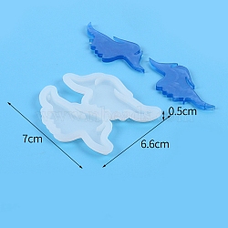 Food Grade Abstract Head DIY Silicone Pendant Molds, Decoration Making, Resin Casting Molds, For UV Resin, Epoxy Resin Jewelry Making, White, 70x66x5mm(PW-WG35989-01)