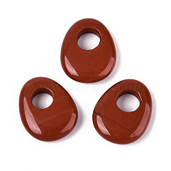 Natural Red Jasper Pendants, Teardrop Charms, 24.5~25x19.5~20x5.5~6.5mm, Hole: 8~9mm(G-T144-09F)
