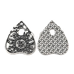 Tibetan Style Alloy Pendants, Cadmium Free & Nickel Free & Lead Free, Antique Silver, Heart, 26x22.5x1.5mm, Hole: 1.8mm(FIND-C037-01A-AS)