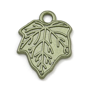 Alloy Pendants, Spray Painted, Christmas Scheme Charms, Leaf, 19.5x15.5x1.5mm, Hole: 2.3mm