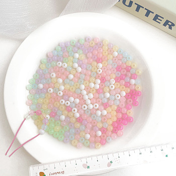 Opaque Acrylic Beads, Round, Mixed Color, 5.7~5.8x5.9mm, Hole: 2mm, 4350pcs/500g