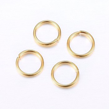 304 Stainless Steel Open Jump Rings, Golden, 7x0.9mm, Inner Diameter: 5.5mm