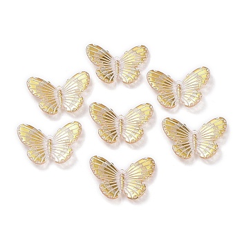 Transparent Acrylic Pendants, Butterfly, Goldenrod, 30x40x3mm, Hole: 1.6x1.5mm, about 250pcs/500g