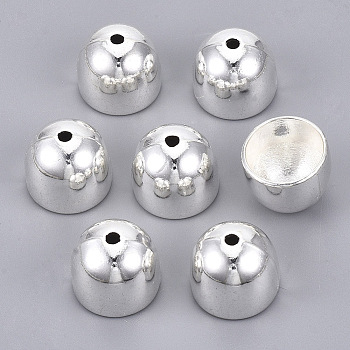 Tibetan Style Dome Alloy Bead Caps, Apetalous, Cadmium Free & Nickel Free & Lead Free, Silver Color Plated, 13x15.5x15.5mm, Hole: 2mm