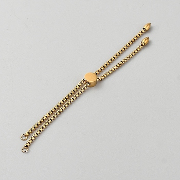 Stainless Steel Box Chain Slider Bracelet Makings, Golden, 22.5x0.25cm