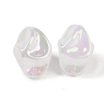 Opaque Acrylic Beads, Nuggets, White, 18x13x13mm, Hole: 1.8mm
