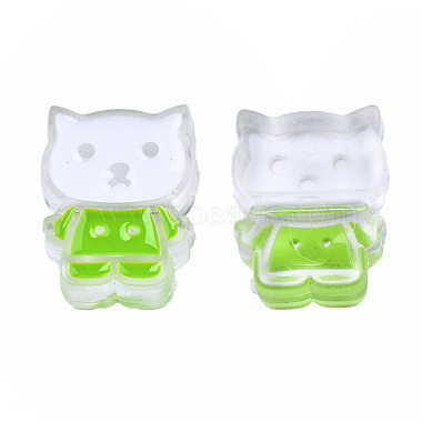 Lime Green Cat Acrylic Beads