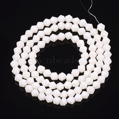 Chapelets de perles en verre opaque de couleur unie(GLAA-Q080-4mm-B04)-2