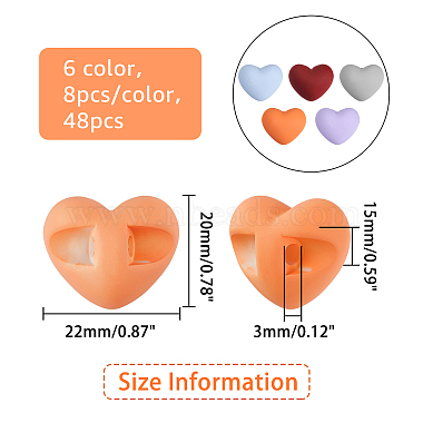 супернаходки 48шт 6 цвета прорезиненные бусины из непрозрачного акрила(MACR-FH0001-16)-2