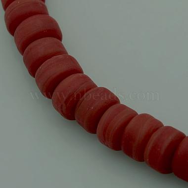 9mm Red Flat Round Lampwork Beads