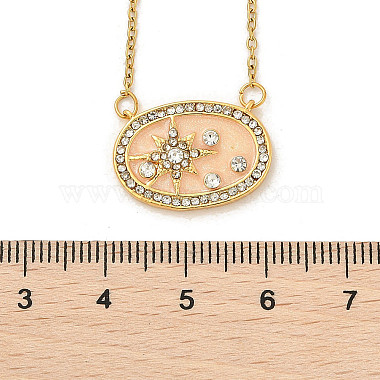 Brass Micro Pave Cubic Zirconia Star Oval Pendant Necklaces(NJEW-R018-04G-01)-5