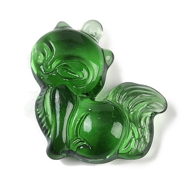 Green Fox Glass Pendants