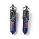 Gros pendentifs teints en lapis-lazuli naturel(G-H281-02E)-3