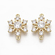 Brass Micro Pave Clear Cubic Zirconia Links(ZIRC-Q021-059G-NF)-1