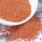 MIYUKI Round Rocailles Beads, Japanese Seed Beads, 11/0, (RR474) Opaque Mandarin AB, 11/0, 2x1.3mm, Hole: 0.8mm, about 5500pcs/50g(SEED-X0054-RR0474)
