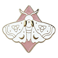 Butterfly Enamel Pins, Black Alloy Brooches for Backpack Clothes, Dark Salmon, 29x33mm(PW-WG32049-01)