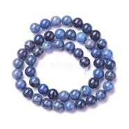 Natural Dumortierite Quartz Beads Strands, Round, 8mm, Hole: 0.8mm, about 49pcs/strand, 15.5 inch(39.5cm)(G-P424-B-8mm)