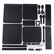 DIY Imitation Leather Satchel Making Kits, including Fabrics, Adjustable Shoulder Straps, Magnetic Clasp, Threads, Needles, Scissor, Screwdriver, Buckles, Black, 28.9x2.6x0.15cm(DIY-XCP0003-29)