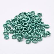 Polyester Weave Beads, Ring, Medium Aquamarine, 6x2mm, Hole: 3mm, about 200pcs/bag(WOVE-N003-35)