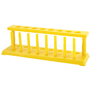 8-Hole Detachable Plastic Test Tube Holder, Lab Supplies, Yellow, 303x77x91mm(AJEW-WH0010-64A)