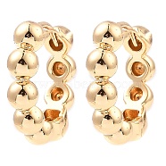 Brass Beaded Hoop Earrings, Ring, Light Gold, 18x20x4.5mm(EJEW-I289-06B-KCG)