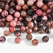 2 Strands Natural Rhodonite Beads Strands, Round, 4mm, Hole: 0.8mm, about 96pcs/strand, 14.9 inch~15.1 inch(G-NB0004-83A)