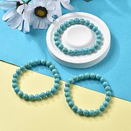 Natural Howlite Bead Stretch Bracelets, Dyed & Heated, Round, Inner Diameter: 2-1/8 inch~2-3/8 inch(5.5~6cm), Bead: 8mm(BJEW-K212-B-011)