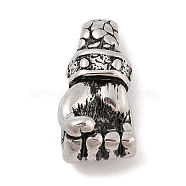 304 Stainless Steel Pendants, Fist Charm, Antique Silver, 31x15x15mm, Hole: 7.5x7mm(STAS-G346-05AS)