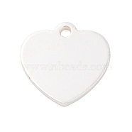 925 Sterling Silver Blank Heart Charms, Silver, 12x12x1mm, Hole: 1.4mm(STER-F057-03S-03)