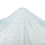 Daisy Pattern Chinlon Tulle, for Dress Costumes Decoration, Cyan, 150x0.03cm(DIY-WH0349-86C)