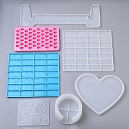 Silicone Molds, Resin Casting Molds, For UV Resin, Epoxy Resin Jewelry Making, Mixed Shape, Mixed Color, 105~340x100~205x5~41mm(DIY-XCP0005-01A)