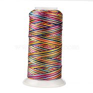 Segment Dyed Round Polyester Sewing Thread, for Hand & Machine Sewing, Tassel Embroidery, Colorful, 3-Ply 0.2mm, about 1000m/roll(OCOR-Z001-A-09)