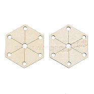Wood Tool for Knitting Loom Accessories, Hexagon, PapayaWhip, 7x6.1x0.2cm, Hole: 6mm and 8mm(TOOL-XCP0001-87A)