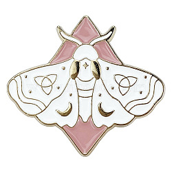 Butterfly Enamel Pins, Black Alloy Brooches for Backpack Clothes, Dark Salmon, 29x33mm(PW-WG32049-01)