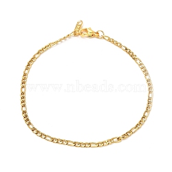 304 Stainless Steel Figaro Chains Anklets, with  304 Stainless Steel Lobster Claw Clasps and Jump Rings, Golden, 9-1/4 inch(23.5cm)(AJEW-AN00452)