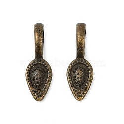 Tibetan Style Alloy Glue-on Flat Pad Bails, Cadmium Free & Nickel Free & Lead Free, Antique Bronze, 21x7x2mm, Hole: 3.5x6.5mm, about 1170pcs/1000g(TIBEP-Q064-183AB-NR)