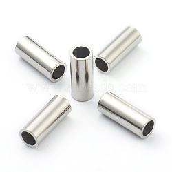 304 Stainless Steel Beads, Tube Beads, Stainless Steel Color, 10x4mm, Hole: 2.8mm(STAS-H160-05I-P)