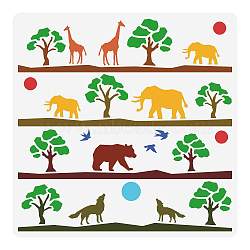 PET Hollow Out Drawing Painting Stencils, for DIY Scrapbook, Photo Album, Animal Pattern, 30x30cm(DIY-WH0391-0495)