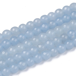 Natural Angelite Beads Strands, Round, 4mm, Hole: 0.7mm, about 120pcs/strand, 15.75 inch(40cm)(G-G840-03-4mm)
