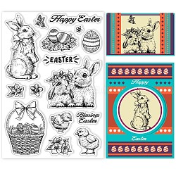 PVC Plastic Stamps, for DIY Scrapbooking, Photo Album Decorative, Cards Making, Stamp Sheets, Film Frame, Easter Theme Pattern, 16x11x0.3cm(DIY-WH0167-57-0122)