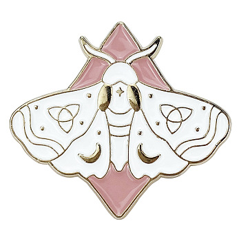 Butterfly Enamel Pins, Black Alloy Brooches for Backpack Clothes, Dark Salmon, 29x33mm